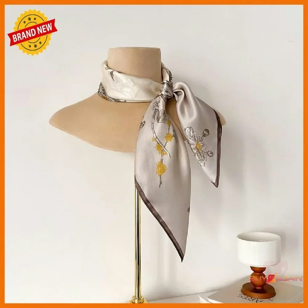 27x27 Mulberry Silk Square Scarf for Neck Hair Accessory
